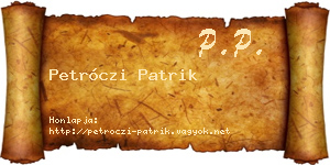 Petróczi Patrik névjegykártya